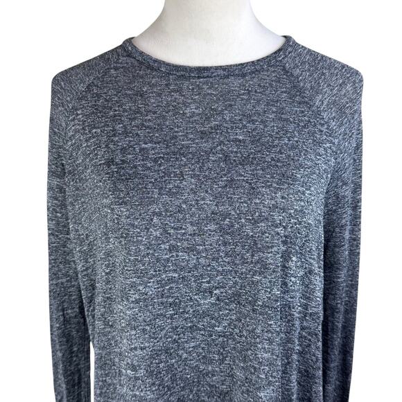 Rag & Bone Jean Camden Marled Black Thin Soft Knit Long Sleeve Relaxed Tee - Picture 9 of 14